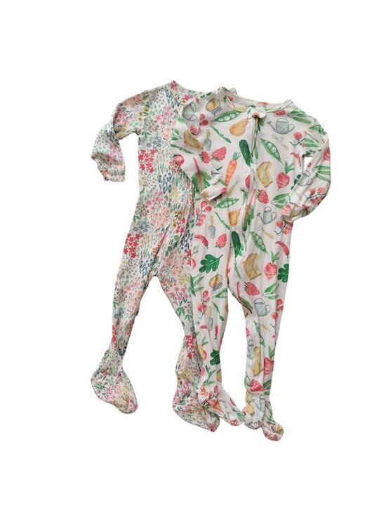 Baby Gap Other - Baby Gap Organic Cotton Pajamas 18-24 M Floral Veggie Printed One Piece